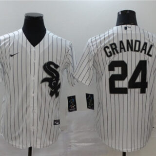 White Sox 24 Yasmani Grandal White 2020 Nike Cool Base Jersey