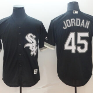 White Sox 45 Michael Jordan Black Cool Base Jersey