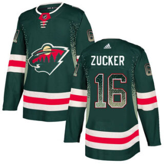 Wild 16 Jason Zucker Green Drift Fashion Adidas Jersey