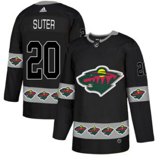 Wild 20 Ryan Suter Black Team Logos Fashion Adidas Jersey