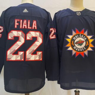 Wild 22 Kevin Fiala Navy 2022 Adidas Jersey