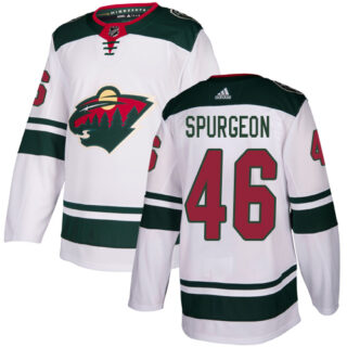 Wild #46 Jared Spurgeon White Road Authentic Stitched Hockey Jersey