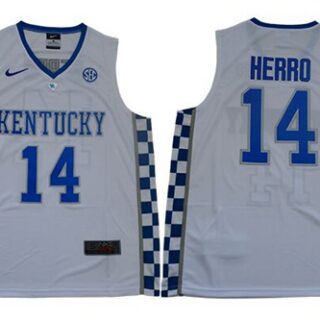Wildcats #14 Tyler Herro White Basketball Elite Stitched College Jersey
