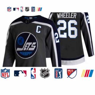 Winnipeg Jets #26 Blake Wheeler Black Men's Adidas 2020-21 Reverse Retro Alternate NHL Jersey