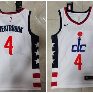 Wizards 4 Russell Westbrook White City Edition Nike Swingman Jersey