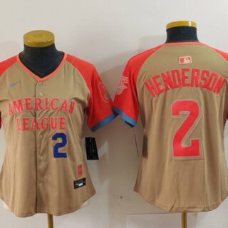 Women's American League #2 Gunnar Henderson Cream 2024 All-Star Limited Stitched Baseball Jersey(Run Small)