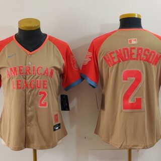 Women's American League #2 Gunnar Henderson Cream 2024 All-Star Limited Stitched Baseball Jersey(Run Small)