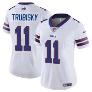 Women's Buffalo Bills #11 Mitch Trubisky White Vapor Stitched Football Jersey(Run Small)