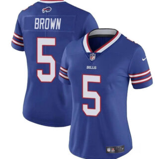 Women's Buffalo Bills #5 Anthony Brown Blue Vapor Stitched Football Jersey(Run Small)