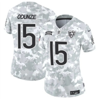 Women's Chicago Bears #15 Rome Odunze 2024 F.U.S.E Arctic Camo Salute To Service Limited Stitched Football Jersey(Run Small)