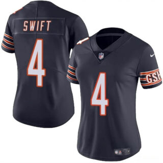 Women's Chicago Bears #4 D'Andre Swift Navy 2024 Vapor Stitched Jersey(Run Small)