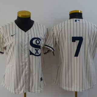 Women's Chicago White Sox #7 Tim Anderson 2021 Cream Field of Dreams Cool Base Stitched Nike Jersey