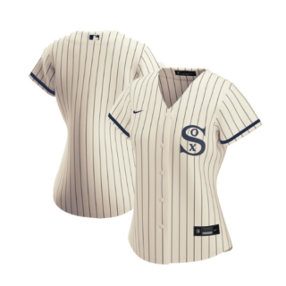 Women's Chicago White Sox Blank 2021 Cream Navy Name&Number Field Of Dreams Cool Base Stitched Jersey(Run Small)