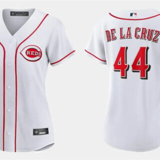 Women's Cincinnati Reds #44 Elly De La Cruz White Stitched Baseball Jersey(Run Small)