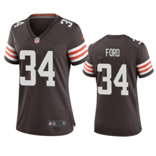 Women's Cleveland Browns #34 Jerome Ford Brown Stitched Jersey(Run Small)