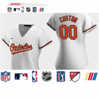 Women's Custom Baltimore Orioles 2020 White Home Replica Jersey