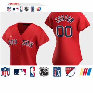 Women's Custom Boston Red Sox 2020 Red Alternate Replica Jersey