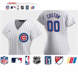 Women's Custom Chicago Cubs 2020 White Home Replica Jersey