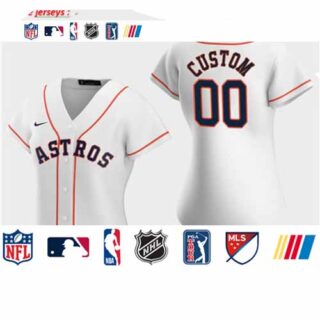 Women's Custom Houston Astros 2020 White Home Replica Jersey