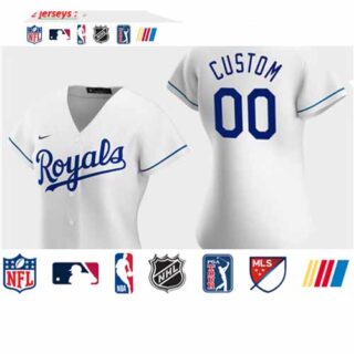 Women's Custom Kansas City Royals 2020 White Home Replica Jersey