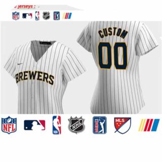Women's Custom Milwaukee Brewers 2020 White Alternate Replica Jersey