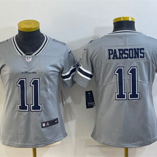 Women's Dallas Cowboys #11 Micah Parsons Gray Stitched Jersey(Run Small)