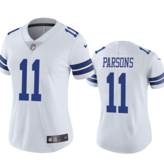 Women's Dallas Cowboys #11 Micah Parsons Jersey White 2021 Draft Limited Football Jersey