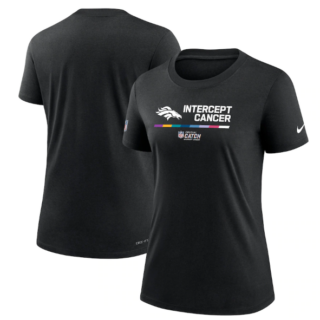 Women's Denver Broncos 2022 Black Crucial Catch Performance T-Shirt(Run Small)