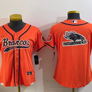 Women's Denver Broncos big logoorange Cool Base Stitched Baseball Jersey