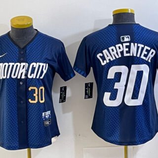 Women's Detroit Tigers #30 Kerry Carpenter 2024 Navy City Connect Cool Base Limited Jerseys