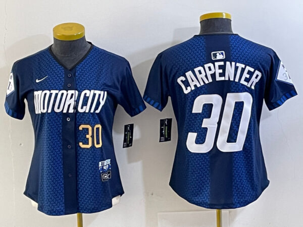 Women's Detroit Tigers #30 Kerry Carpenter 2024 Navy City Connect Cool Base Limited Jerseys