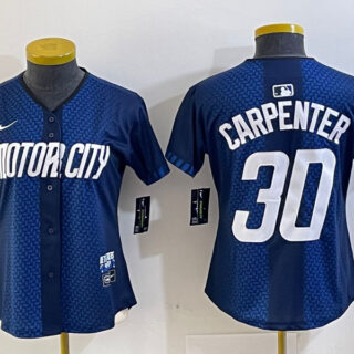 Women's Detroit Tigers #30 Kerry Carpenter 2024 Navy City Connect Cool Base Limited jerseys