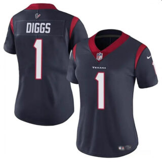 Women's Houston Texans #1 Stefon Diggs Navy Vapor Untouchable Limited Stitched Jersey (Run Small)