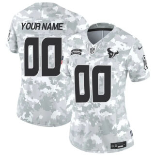 Women's Houston Texans Active Player Custom 2024 F.U.S.E Arctic Camo Salute To Service Limited Stitched Football Jersey(Run Small)