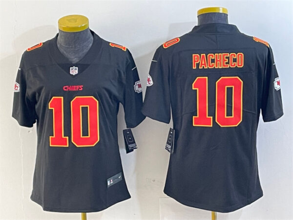 Women's Kansas City Chiefs #10 Isiah Pacheco Black Vapor Untouchable Limited Stitched