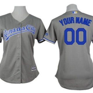 Women's Kansas City Royals Customized Gray Jersey