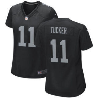 Women's Las Vegas Raiders #11 Tre Tucker Black Stitched Jersey(Run Small)