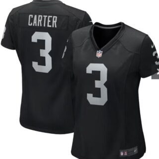 Women's Las Vegas Raiders #3 DeAndre Carter Vapor Limited Black Jersey