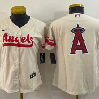 Women's Los Angeles Angels 2022 Cream City Connect Team Big Logo Stitched Baseball Jersey(Run Small)