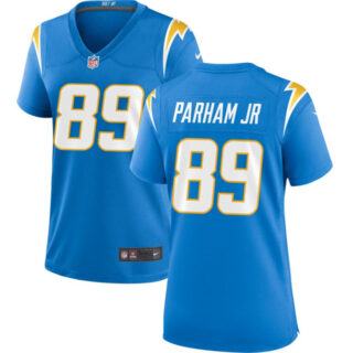 Women's Los Angeles Chargers #89 Donald Parham Jr Blue Stitched Game Jersey(Run Small)