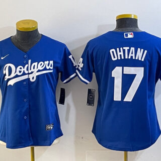 Women's Los Angeles Dodgers #17 Miguel Vargas Blue Cool Base Stitched Baseball Jersey