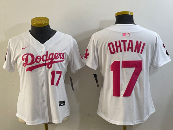 Women's Los Angeles Dodgers #17 Miguel Vargas White Cool Base Stitched Baseball Jerseys