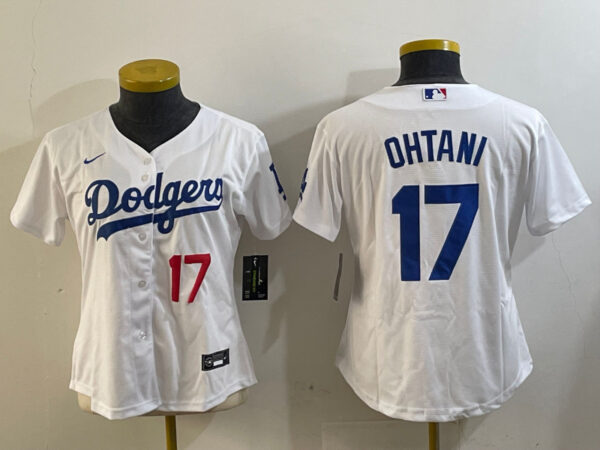 Women's Los Angeles Dodgers #17 Miguel Vargas White Cool Base Stitched Baseball Jerseys