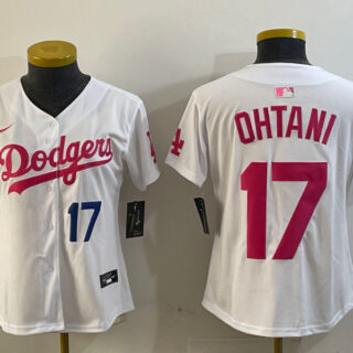 Women's Los Angeles Dodgers #17 Miguel Vargas White Cool Base Stitched Baseball Jerseys