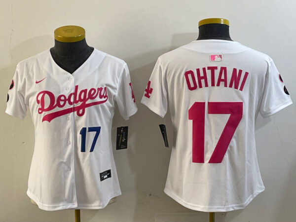 Women's Los Angeles Dodgers #17 Miguel Vargas White Cool Base Stitched Baseball Jerseys