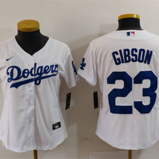 Women's Los Angeles Dodgers #23 Kirk Gibson White Stitched Jersey(Run Small)