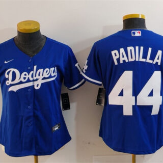 Women's Los Angeles Dodgers #44 Vicente Padilla Blue Stitched Jersey(Run Small)