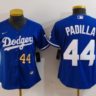 Women's Los Angeles Dodgers #44 Vicente Padilla Blue Stitched Jersey(Run Small)