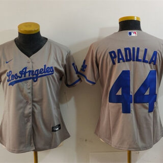 Women's Los Angeles Dodgers #44 Vicente Padilla Grey Stitched Jersey(Run Small)