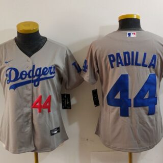 Women's Los Angeles Dodgers #44 Vicente Padilla Grey Stitched Jersey(Run Small)